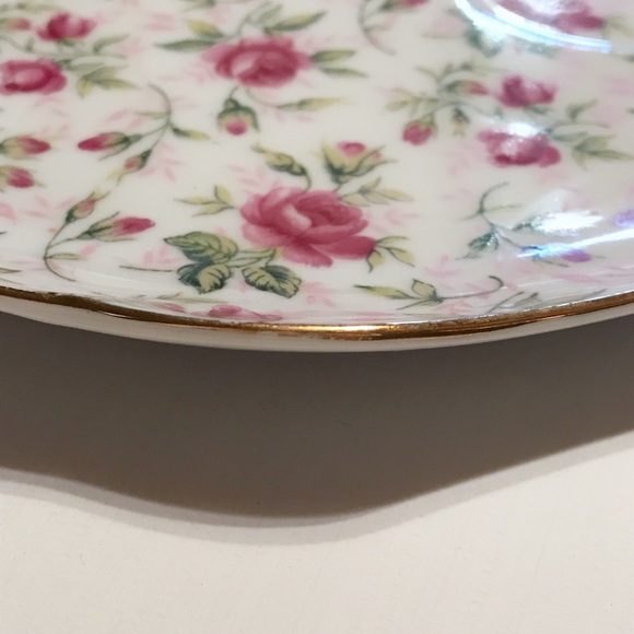 7 vintage Lefton  Rose Chintz snack sets + compote - Picture 7 of 8